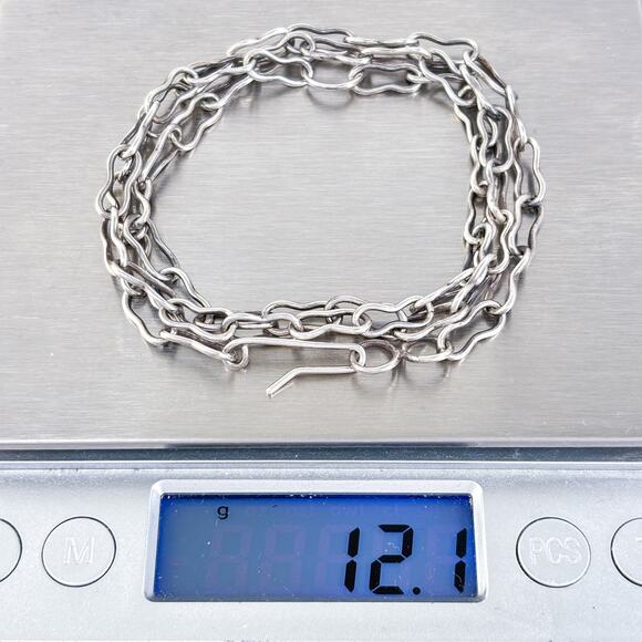 Vintage Sterling Silver 925 | Peanut Link Necklace | 21" - Picture 5 of 5